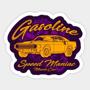 Gasoline Speed Maniac Muscle Car Sticker